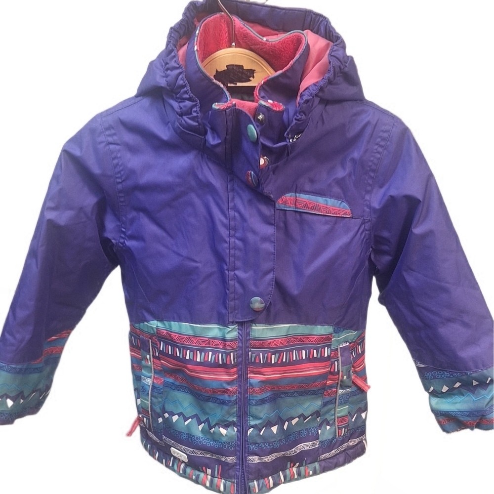 Girls Colorful, Retro Style, Winter, Snow, Ski Jacket